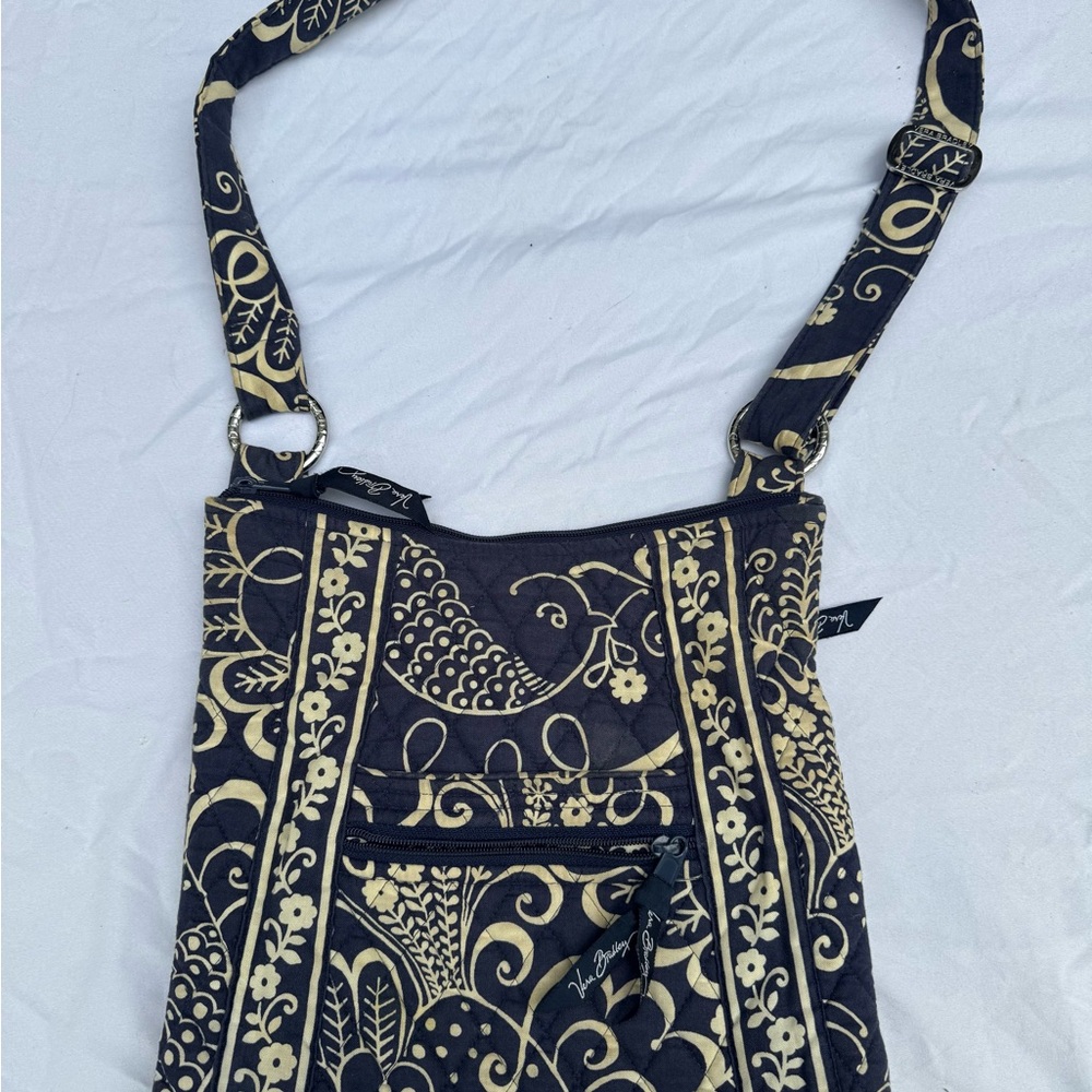 Vera Bradley Black & Cream Quilted Floral Crossbody